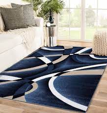 luxe weavers navy modern abstract area
