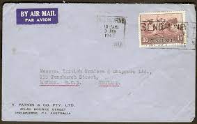 Buy labels for thousands of packages at the same time. 1949 1 6 Airmail Australia A Patkin Co British Traders Shippers Ltd London Uk Ebay