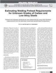 Estimating Welding Preheat Requirements For Unknown Grades