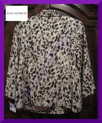 Sag Harbor Multi Color Tribal Touches Animal Print Jacket Style No 781841k Blazer Size 16 Xl Plus 0x