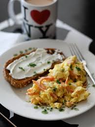 The salmon in the picture below was brined in liquid, flavored with herbs and spices, and cooked using the hot smoking method. Salmon And Eggs Recipe Smoked Salmon And Scrambled Eggs
