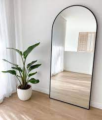 Full Length Black Arch Mirror With