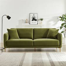 olive green velvet sofa walmart