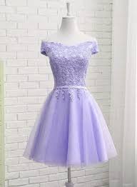 Light Purple Tulle Short Homecoming Dress 2019 Cute Off Shoulder Party Dress On Luulla