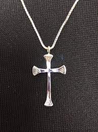 rusty brown horseshoe nail cross necklace