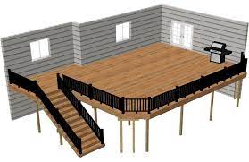 elevated second story deck plan shaped