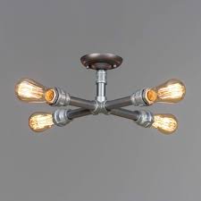 Small Perpendicular Pipes Ceiling Light
