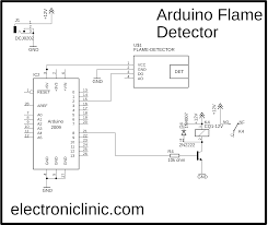 On the front you see a small round hole, which is where the led shines through from the back, and there is also a little square just under the led. Flame Sensor Arduino Fire Sensor Arduino Circuit And Programming