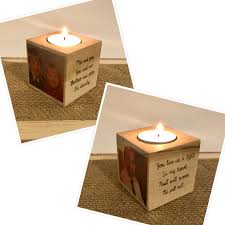 Personalized Memorial Candle Memory Candle Photo Block Tea