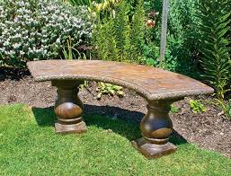curved bench turned pedestal legs