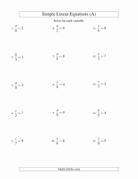50 solving linear equations worksheet