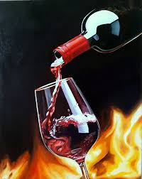 A Glass Of Red Wine Original Oil