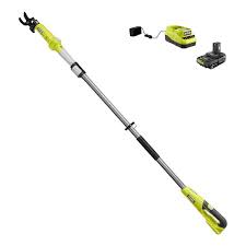 ryobi one 18v cordless pole lopper with 2 0 ah battery and charger