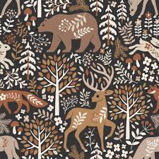 seamless pattern with cute woodland