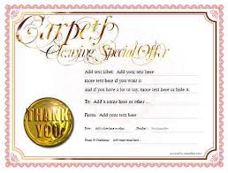 carpet cleaning gift certificate templates