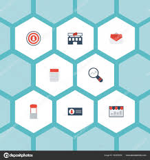 Flat Icons Message Building Journal And Other Vector