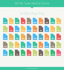 50 free file type vector icons