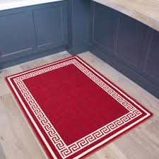 red hardwearing kitchen mat oon