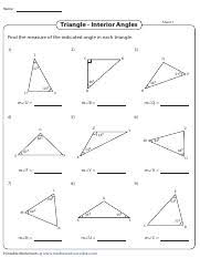 sheet 1 triangle interior angles