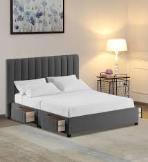Nivi Fabric Upholstered King Size Bed