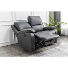 2 Seater Recliner Loveseat Leather Sofa