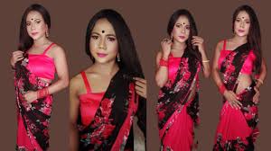 female makeup transformation in saree