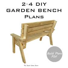 Diy 2x4 Garden Bench Plans In Pdf For