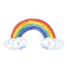 Watercolour rainbow and clouds window sticker | Stickerscape | UK
