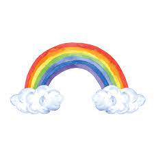 Watercolour rainbow and clouds window sticker | Stickerscape | UK
