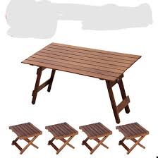 But as with all natural materials, they are not eternal, so do not forget to protect your outdoor dining table from rain or excessive sunshine as this may cause it to lose the natural vibrancy of wood. Qoo10 Outdoor Furniture Garden Furniture Sets Solid Wood Folding Table And S Furniture Deco