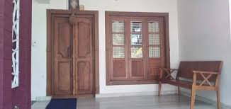 rectangular natural wooden door frame