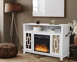White Fireplace Tv Console