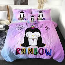 Adorable Cartoon Rainbow Penguin