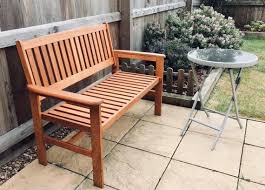 modern 2 seater wooden garden bench