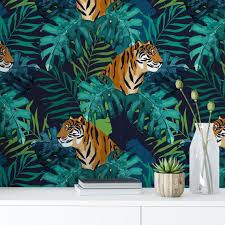 Jungle Tiger Removable Wallpaper Self