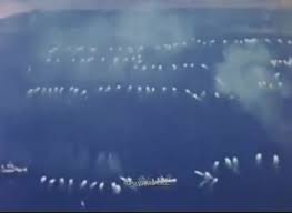 1945 Iwo Jima Landings Aerial Raw Footage In Color Gif