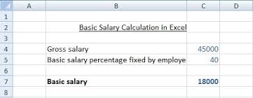 basic salary calculation formula in