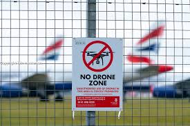 no drone zone warning sign on perimeter