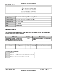 project sign off template form fill