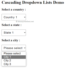 show cascading dropdown lists in asp