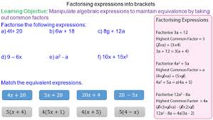 factorising expressions into a pair of