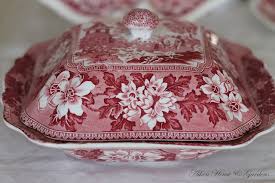 Transferware Antique Dishes Red Dishes