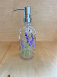 Hand Painted Soap Bottle Lavender
