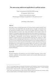 Good example of research paper on political science. Pdf The Case Survey Method And Applications In Political Science Apsa 2009 Paper Available At Ssrn Http Ssrn Com Abstract 1451643