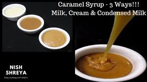 caramel syrup 3 ways milk cream