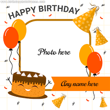 happy birthday card with name and photo