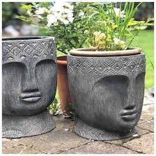 Face Plant Pot Hand Carved In