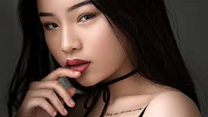 women asian tattoo face portrait