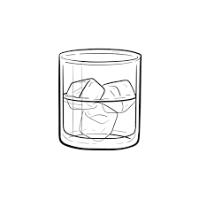 Vector Glass Of Water With Ice Cubes