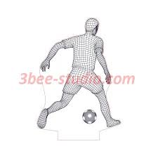 football soccer player 3d illusion l